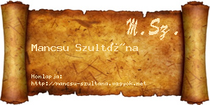 Mancsu Szultána névjegykártya